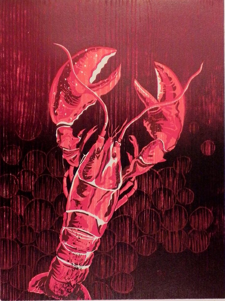 Lobster Woodcut